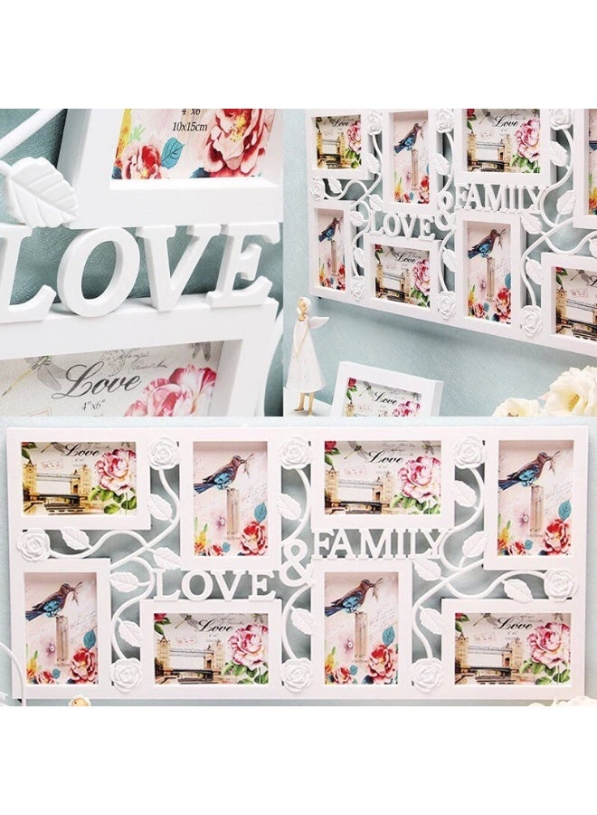 Decorhills Collage Multi Aperture Photo Frame Family Wall Mount Retro Fashion Decorative Photo Frame for 8 Photos, Durable & Lightweight, Perfect for Family, Friends, Living Room, Bedroom, Hallway, Gift - Image 4