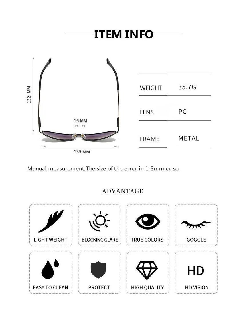 POLICE Pilot Polarized Sunglasses,Cycling Sunglasses, with UV 400 Protection Metal Frame Gun frames - Image 5