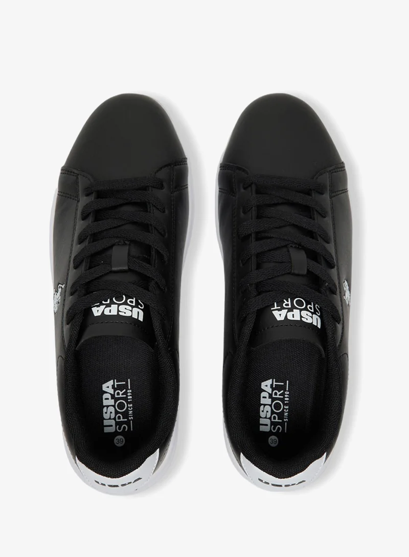 U.S. Polo Assn. Black Women's Black Low-Top Sneakers - Lightweight Lace-Up Design Shoes, Comfortable Casual Shoes for Everyday Wear for Women | Best Price UAE
