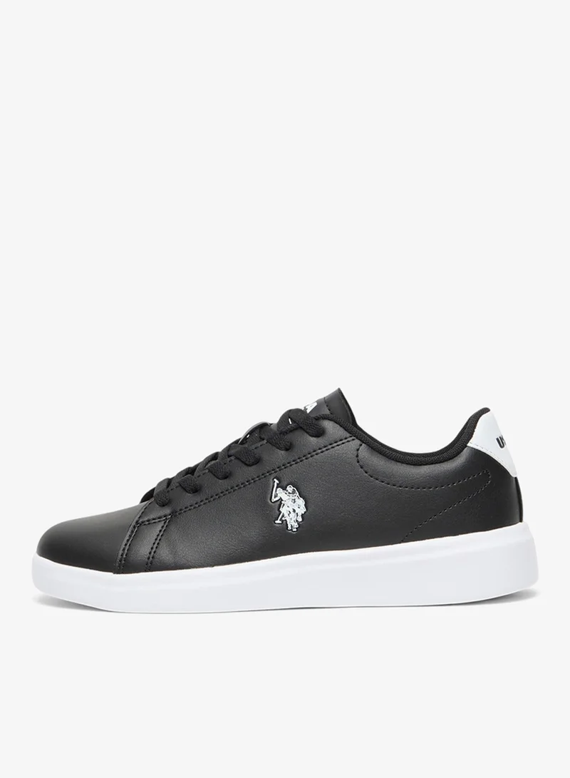 U.S. Polo Assn. Black Women's Black Low-Top Sneakers - Lightweight Lace-Up Design Shoes, Comfortable Casual Shoes for Everyday Wear for Women | Best Price UAE