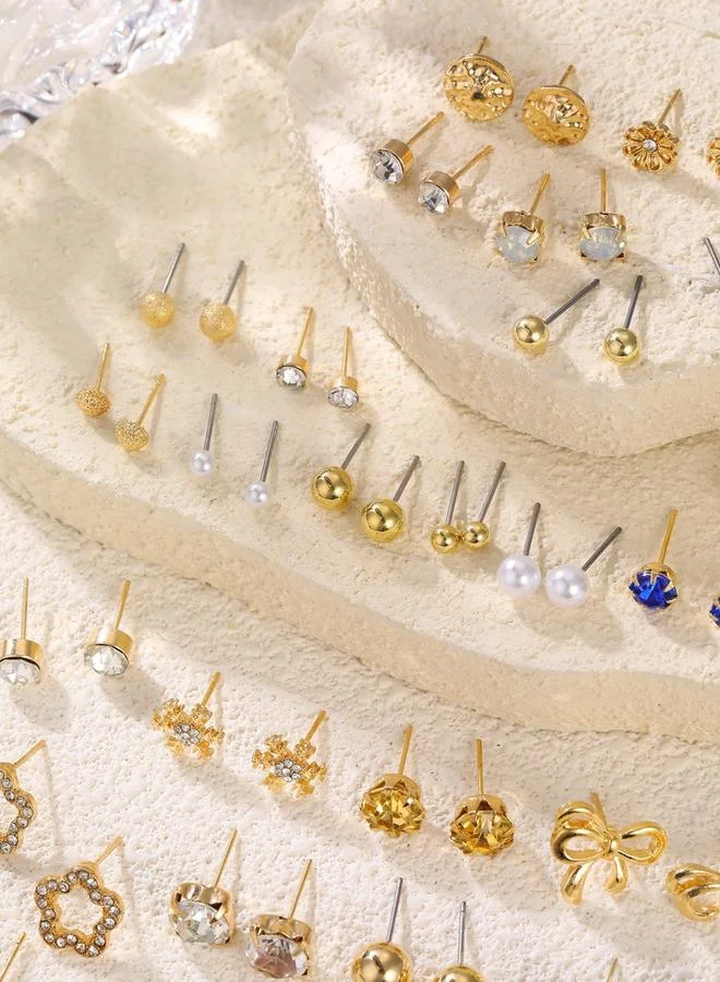 تايك تو مجموعة من 30 زوج أقراط صغيرة متنوعة