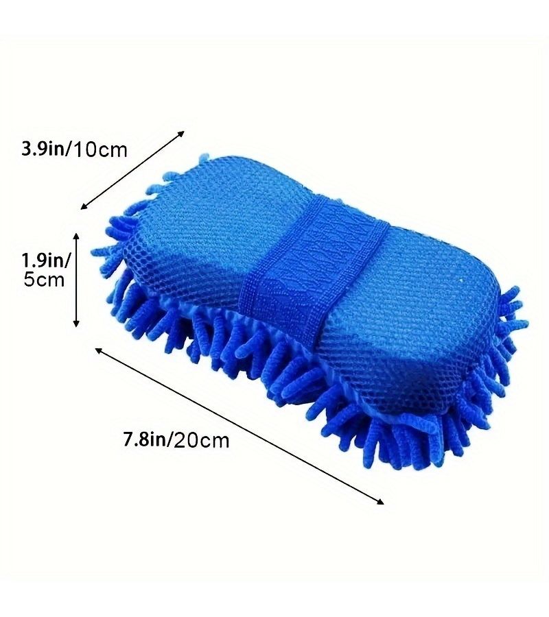 2pcs Blue Microfiber Car Wash Gloves with Foam Padding Durable Canvas Material Ergonomic Design Scratch Free Cleaning and Detailing Essential Car Care Accessory Textured Surface - Image 3