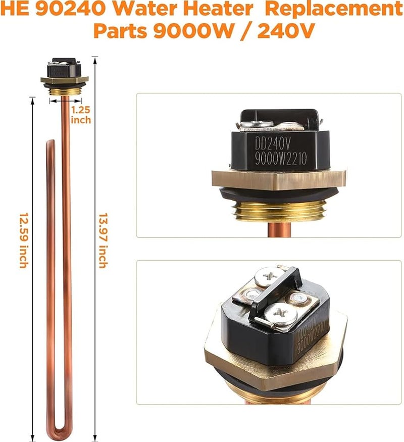 سخان مياه كهربائي نحاسي 240 فولت 9000 واط تسخين سريع للمنازل المتنقلة - Image 5
