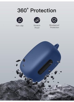 SJet for Liberty 4 Pro Case Cover with Cleaner Kit, Soft Silicone Protective Case for Anker Soundcore Liberty 4 Pro Case for Women Men, Liberty 4 Pro Case Accessories with Keychain (Blue)  - Image 4