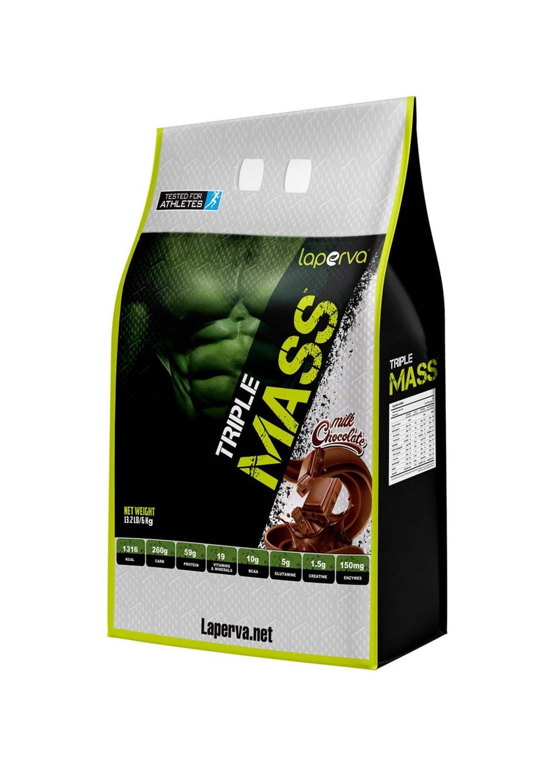 Laperva بروتين زيادة الوزن تريبل ماس بنكهة الشوكولاتة بالحليب 13.2 رطل