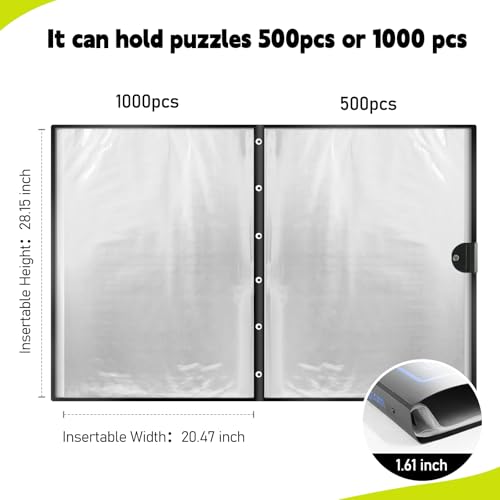 ALL4JIG 20872815 Puzzle Binder  SpaceSaving Storage Folder for 5001000 Piece Puzzle Collection Holds 20 Puzzles HD Film Pockets Birthday Gift for Mom  Grandma - Image 5