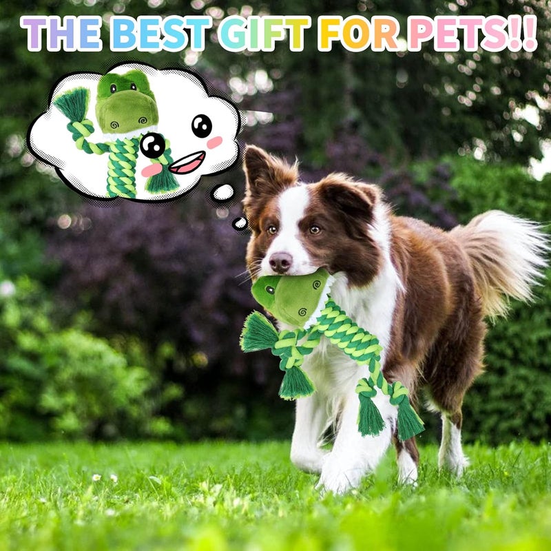 Plush Squeaky Rope Dog Toy - Giraffe Design - Image 5