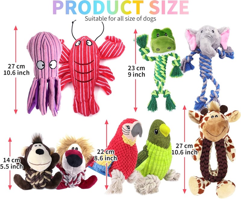 Plush Squeaky Rope Dog Toy - Giraffe Design - Image 4