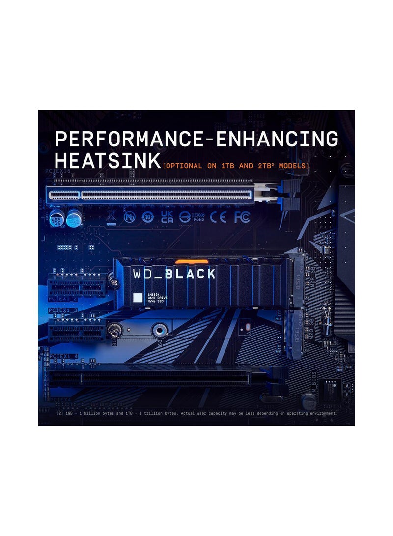 WD SN850X NVMe PCIe 4.0 Gaming Internal SSD with Heatsink, Up to 7300 MB/s Sequential Read & 6600 MB/s Write Speeds, M.2 2280, 1.75 Million Hours MTTF, 12000TB Endurance | WDS200T2XHE 2 TB - Image 5