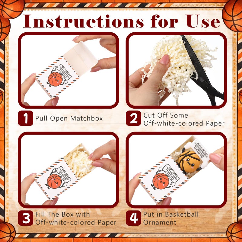 Heentan 20 Set Mini Basketball Figurines with Positive Box Miniature Cute Sport Gift Emotional Support Funny Employee Appreciation Gift for Team Basketball Party Favor Sports Lover Coach Birthday - Image 3