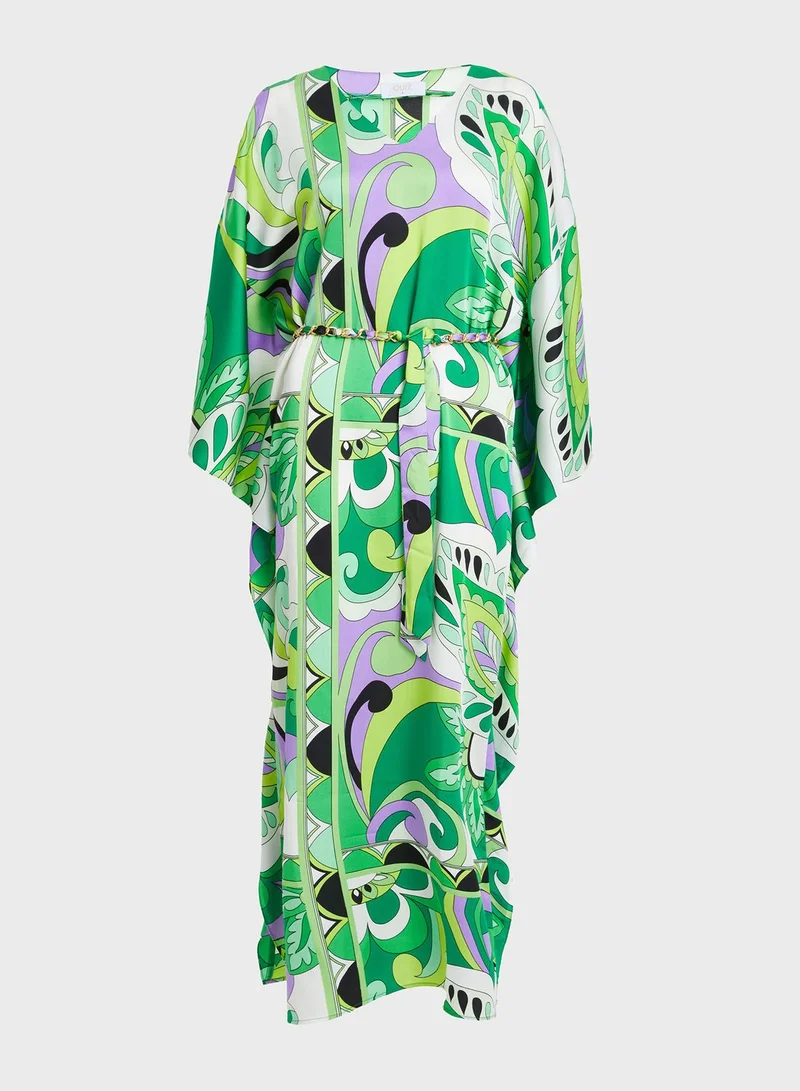 QUIZ Abstract Print Caftan Dress