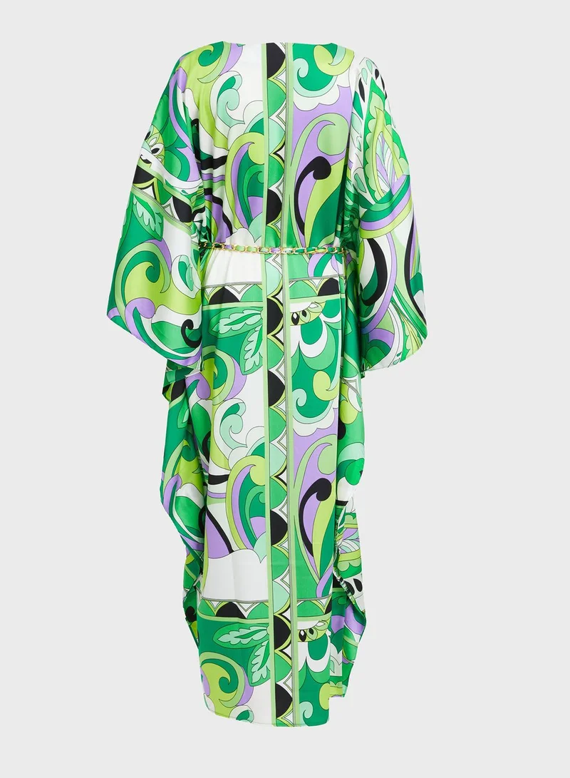QUIZ Abstract Print Caftan Dress