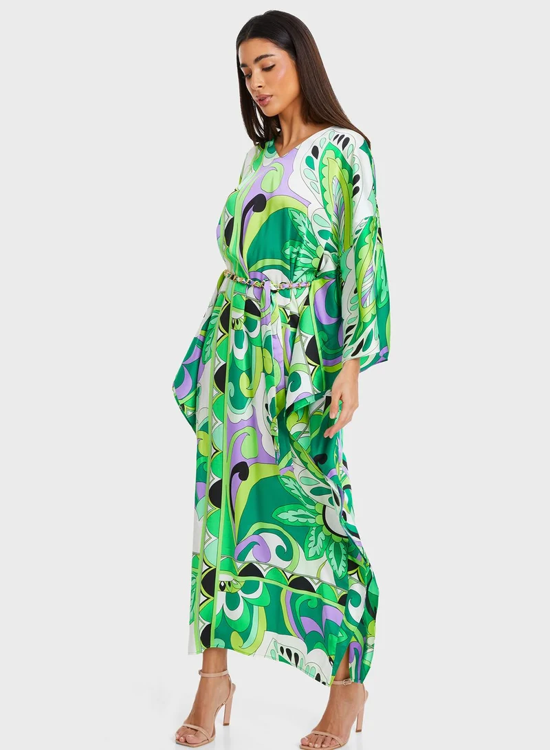 QUIZ Abstract Print Caftan Dress
