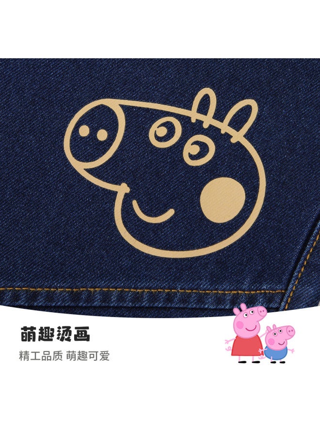 Peppa Pig جينز مستقيم الساق فضفاض وقابل للتنفس للصبيان والبنات، بنطلونات كرتونية عادية للأطفال - Image 5