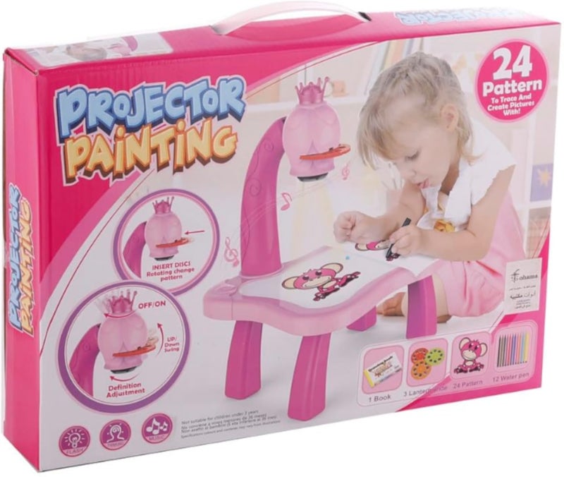 3A Ym6776-2-77 Plastic Projector Painting Toy 40 Pcs For Girls - 3-5 Years Multi Color