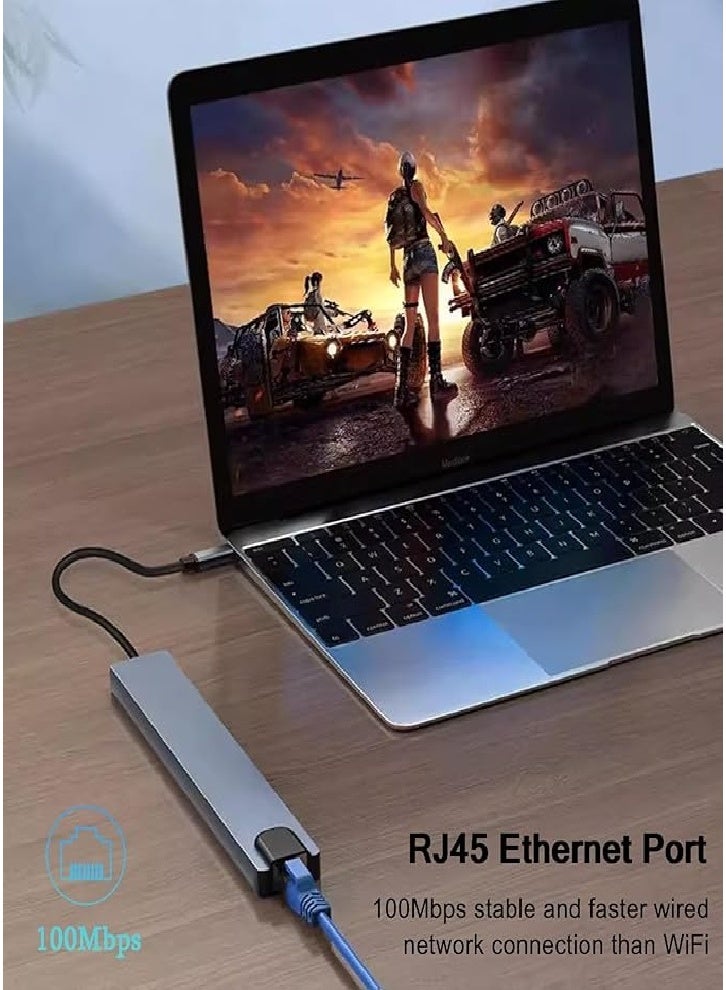 USB C Hub Ethernet HDMI Adapter, 10-in-1 Laptop Docking Station with 4K HDMI, RJ45 Ethernet, SD/TF Card Reader, USB 3.0/2.0, PD 100W, LAN USB-C Dongle - Image 5