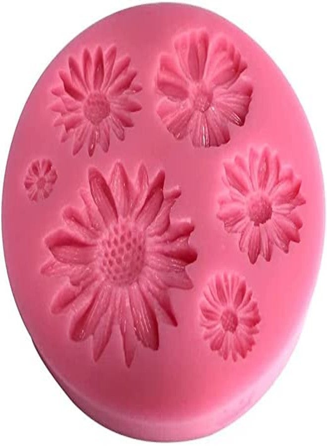 MATIN IMPEX Flower Silicone Moulds Fondant Silicone Molds Sunflower Moluds Cookie Buiscuit Baking Molds Chocolate Molds DIY Cookie Mold Wedding Baby Shower Cupcake Decorations 6 Cavities - Image 3