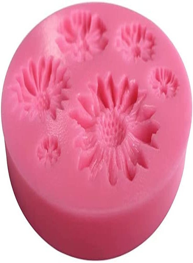 MATIN IMPEX Flower Silicone Moulds Fondant Silicone Molds Sunflower Moluds Cookie Buiscuit Baking Molds Chocolate Molds DIY Cookie Mold Wedding Baby Shower Cupcake Decorations 6 Cavities - Image 4