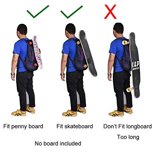 YYST Backpack Attachment Carrier Hanger Rack Hook Holder for Carrying Mini Cruiser, Cruiser Board,Skateboard - Fit Most Backpacks - Easy to Use - No Backpack - Image 4