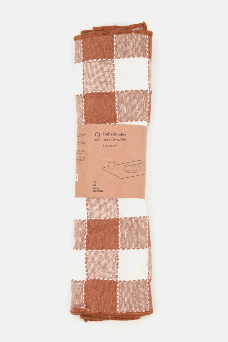Muy Mucho 2 Pcs Washable Placemats, Brown
