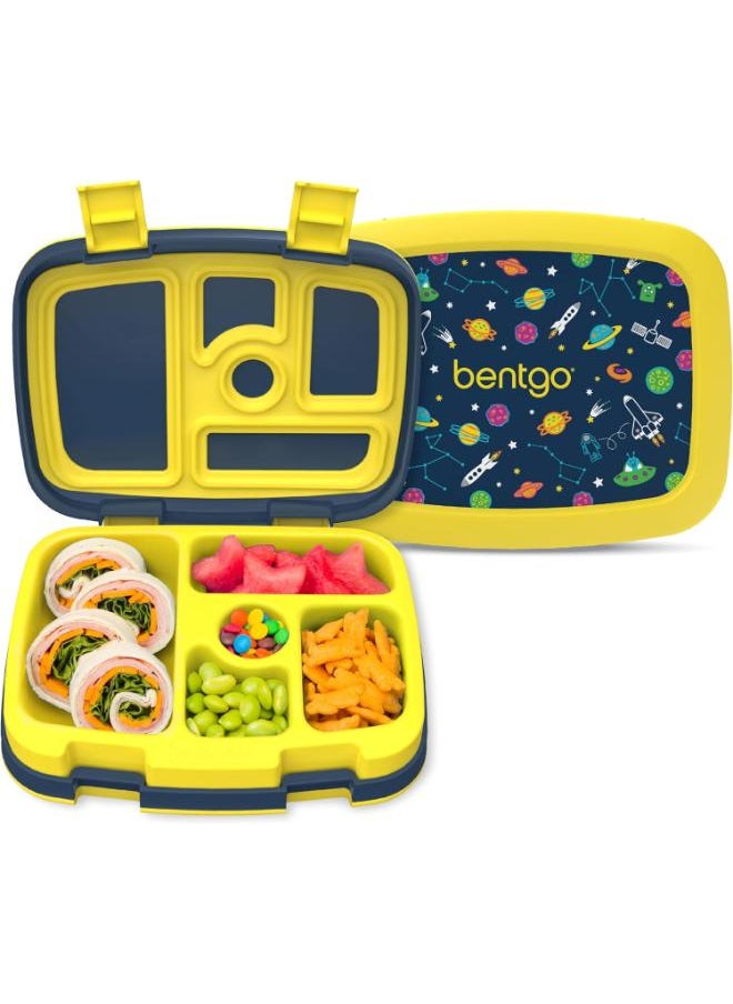 Bentgo Kids Prints Leak Proof, 5 - Compartment Bento - Style Kids Lunch Boxideal Portion Sizes For Ages 3 To 7 Bpa - Free, Dishwasher Safe , Food - Safe Materials (Space)  - Image 4