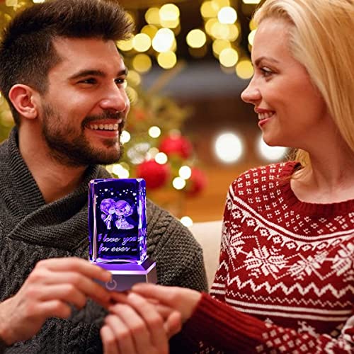 BAHUJIDA I Love You 3D Heart Rose Crystal LED Color Night Light, Christmas Day Valentine's Day Girlfriend Boyfriend Birthday Gift,for Mother and Aunt, Cute Long-Distance Friendship Gift - Image 4