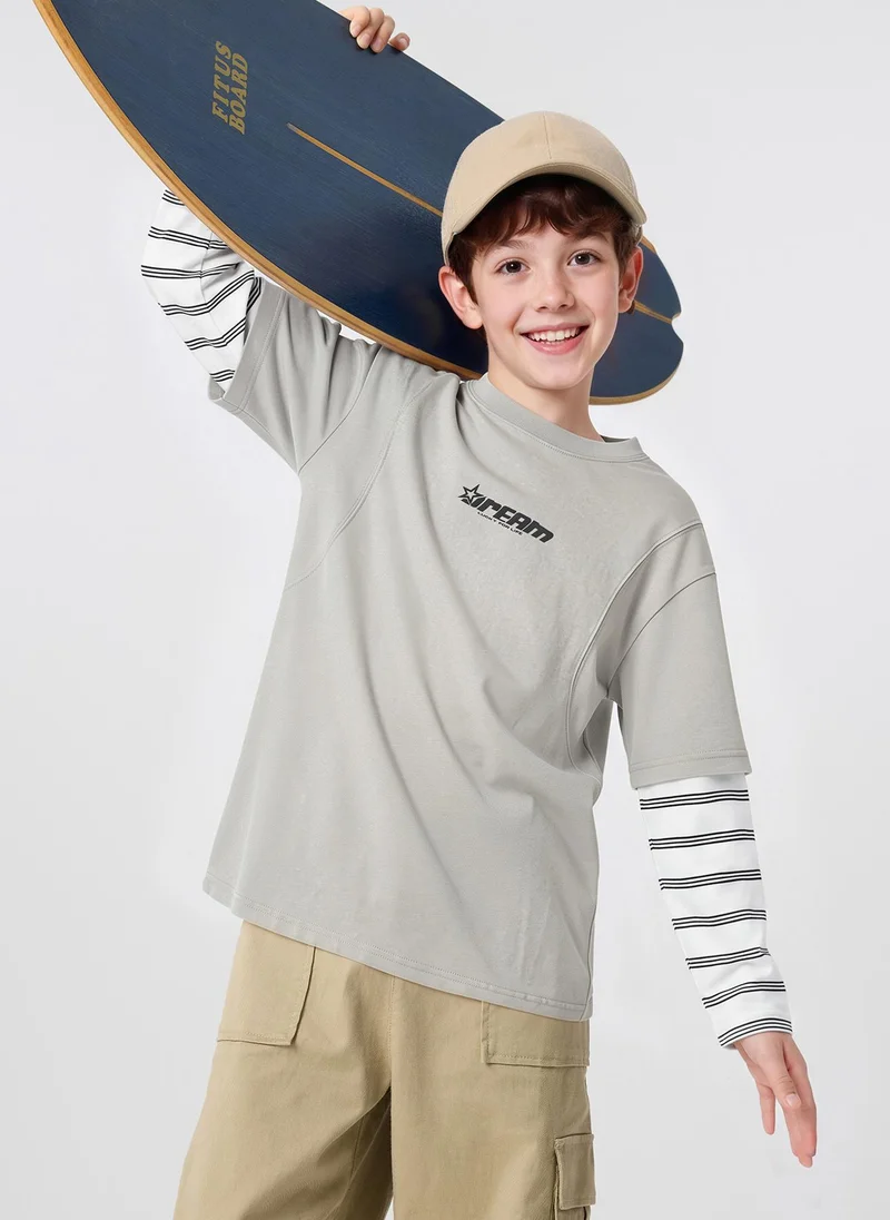 Balabala Kids Boys Round neck long-sleeved T-shirt