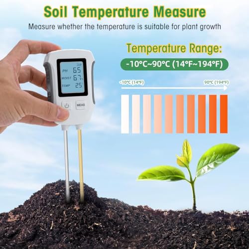 HASTHIP® Soil Meter 3 in 1 Professional Dual Probes Soil Meter for Moisture /Temp/PH LCD Digital Soil Moisture Meter Precison Agriculture Soil Meter (without Battery) - Image 5