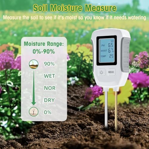 HASTHIP® Soil Meter 3 in 1 Professional Dual Probes Soil Meter for Moisture /Temp/PH LCD Digital Soil Moisture Meter Precison Agriculture Soil Meter (without Battery) - Image 4