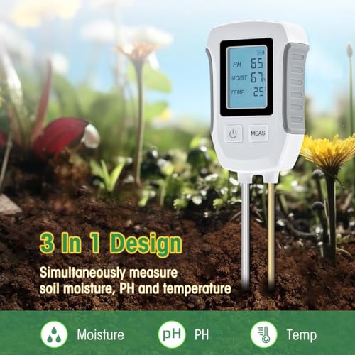 HASTHIP® Soil Meter 3 in 1 Professional Dual Probes Soil Meter for Moisture /Temp/PH LCD Digital Soil Moisture Meter Precison Agriculture Soil Meter (without Battery) - Image 2
