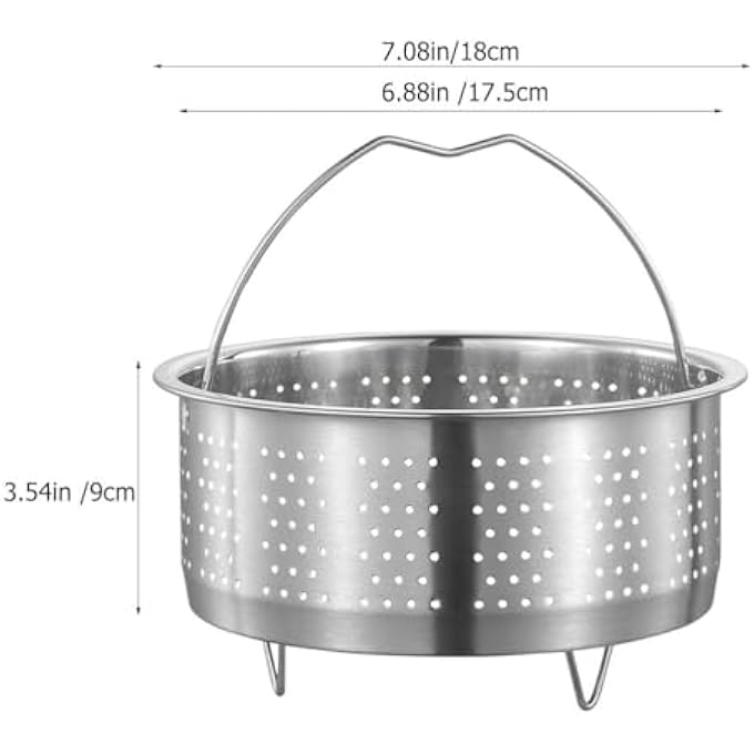 سلة بخار من الفولاذ المقاوم للصدأ، سلة بخار زلابية الخضار، صينية بخار شبكية لطهي الأرز مع مقبض 17 × 17 × 9 سم - Image 4