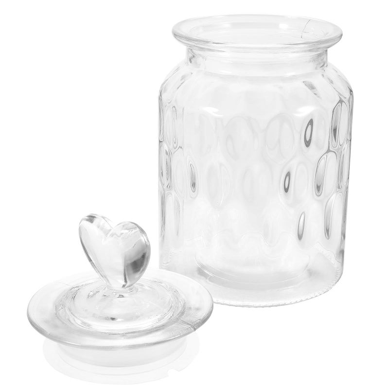 Glass Tea Canister With Heart Handle Lid 950ml Airtight Sealed Glass Storage Jar For Sugar Coffee Snacks Kitchen Pantry - Image 2
