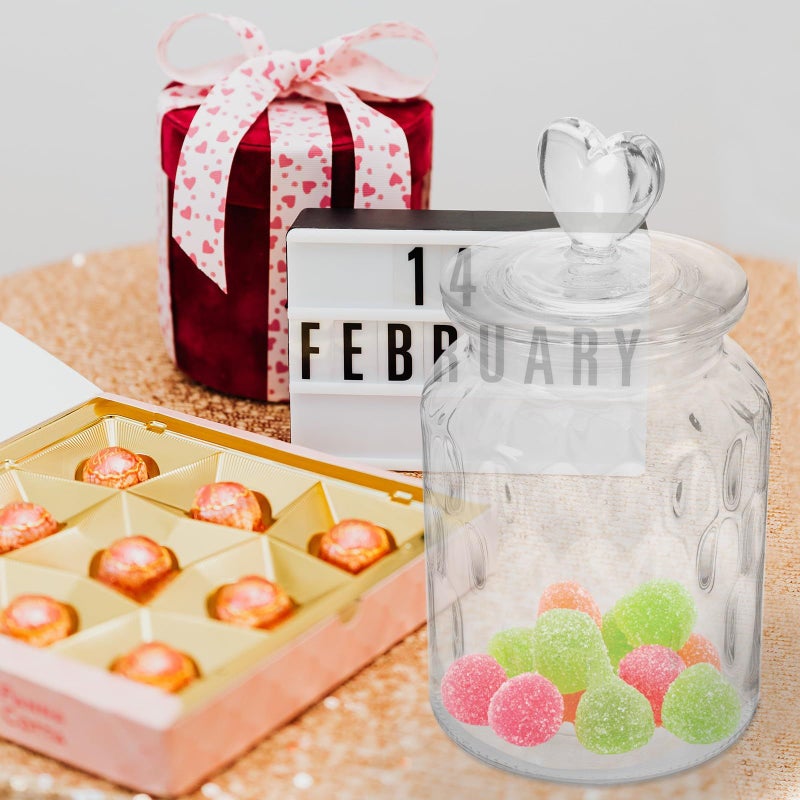 Glass Tea Canister With Heart Handle Lid 950ml Airtight Sealed Glass Storage Jar For Sugar Coffee Snacks Kitchen Pantry - Image 5