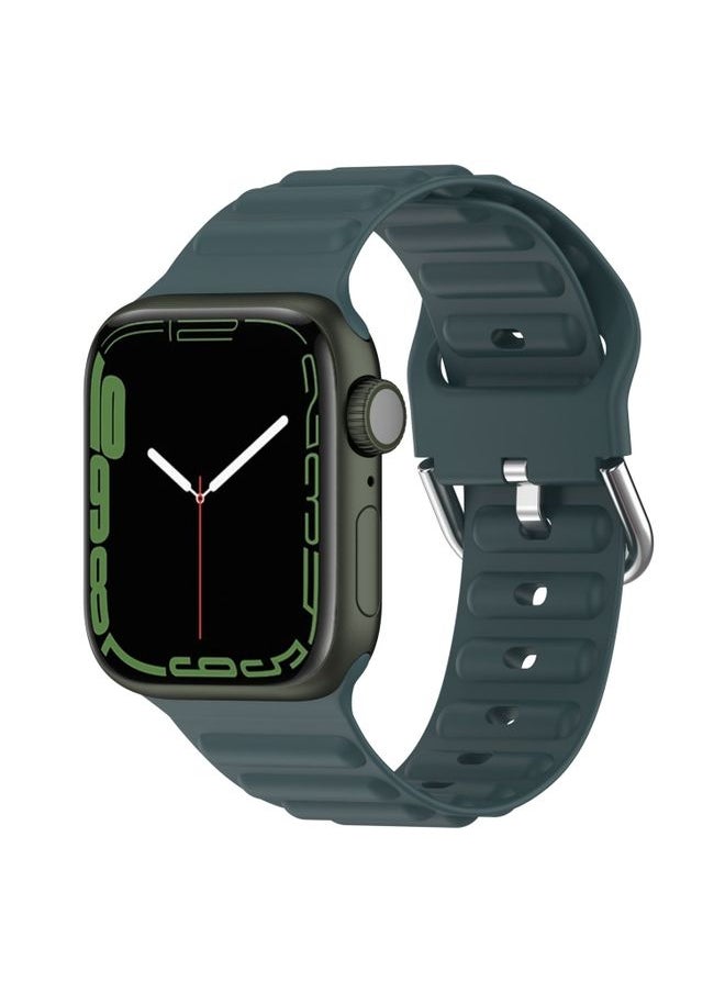 Generic - Replacement Strap Ocean Ripple Watch Band For Apple Watch Series 8&7 41mm / SE 2&6&SE&5&4 40mm Olive Green - Image 1