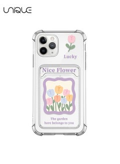 Unique For iPhone 15 Pro Phone Case - Tulip Phone Case - Phone Case with Card Holder, Card Slot - Ultra Slim Anti-Drop Soft TPU Wallet Phone Case with Bumper - Transparent  - Image 1