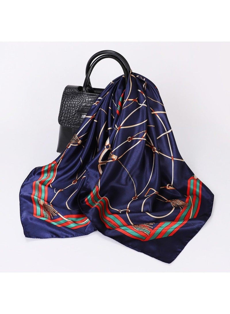 عبوتان من وشاح الرأس الكبير المربع من الساتان للنساء، وشاح يشبه الحرير، وشاح رأس خفيف الوزن من الساتان، وشاح للرقبة، وشاح شعر للنساء والفتيات، ولف الشعر والنوم (35 بوصة × 35 بوصة) - Image 4