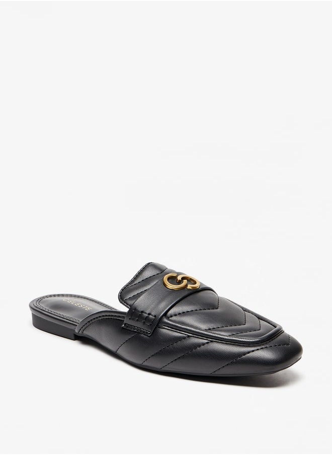 Celeste - Women's Quilted Slip-On Mules - Image 1