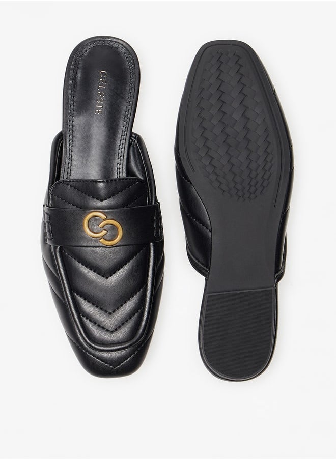 Celeste - Women's Quilted Slip-On Mules - Image 1
