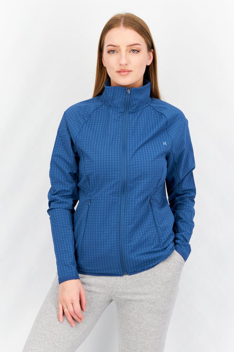 Hurley Women Sportswear Fit Brand Logo Training Jacket, Blue - Image 1