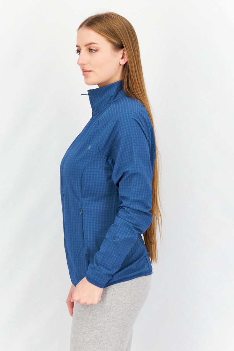 Hurley Women Sportswear Fit Brand Logo Training Jacket, Blue - Image 2