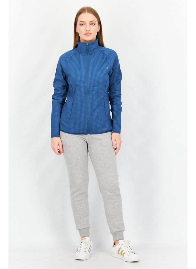 Hurley Women Sportswear Fit Brand Logo Training Jacket, Blue - Image 5