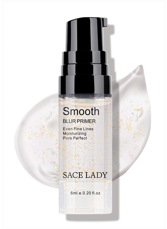 SACE LADY - Face Makeup Primer, Big Pores Minimizer Perfect Cover, No Pore Eraser Filler, Smooth Fine Lines Wrikles, Gold Foil Infused Base Blur Primer, Long Lasting Women Makeup 0.2Fl Oz - Image 1