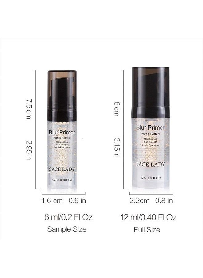 SACE LADY - Face Makeup Primer, Big Pores Minimizer Perfect Cover, No Pore Eraser Filler, Smooth Fine Lines Wrikles, Gold Foil Infused Base Blur Primer, Long Lasting Women Makeup 0.2Fl Oz - Image 1