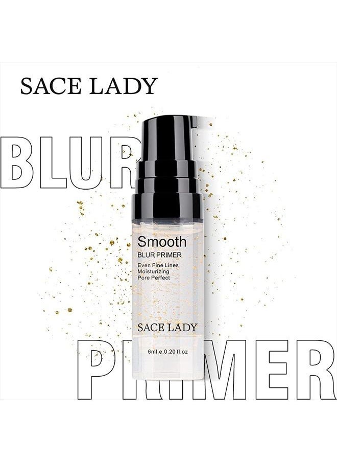SACE LADY - Face Makeup Primer, Big Pores Minimizer Perfect Cover, No Pore Eraser Filler, Smooth Fine Lines Wrikles, Gold Foil Infused Base Blur Primer, Long Lasting Women Makeup 0.2Fl Oz - Image 1
