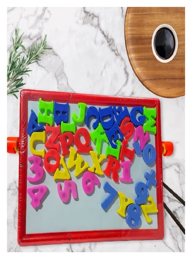 DISILA Traders Small Writing Board/Magnetics Numbers Alphabets 2 in 1 Board for Kids. Educational Board/Learning Toys for Kids with Fun with a Small Duster & Chalk. - Image 4