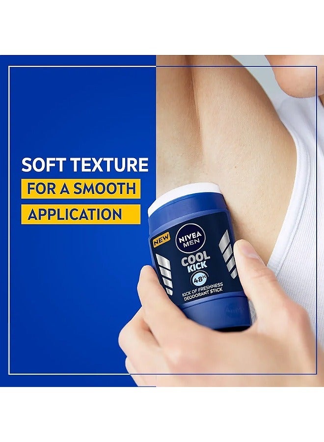 Nivea Men Deodorant Stick, Provides 48 Hour Protection, Fresh Coolkick Scent, 2 x 50 ml - Image 5