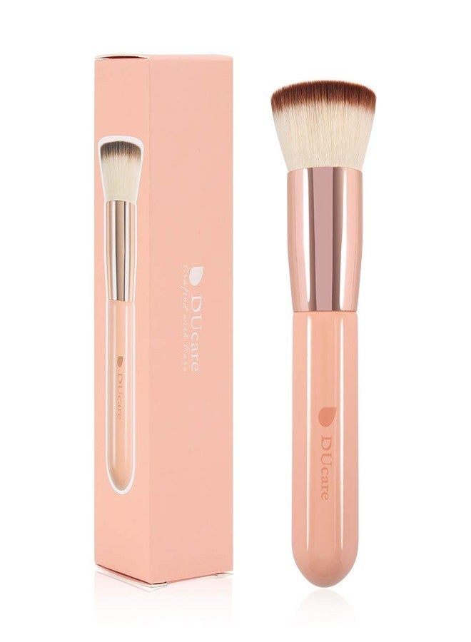 DUcare 4pcs Flat Top Foundation Brush, Foundation Brush& Concealer Brush& Blusher Brush Face Blush Bronzer Travel Buffing Stippling Contour - Image 2