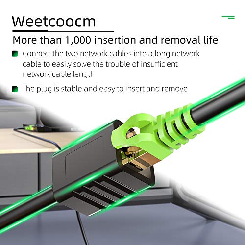 Weetcoocm Ethernet Extension Cable 1.5ft, Network Cat6a Extension Patch Cable RJ45 Cords Shielded Male to Female Connector (1.5FT) - Image 4
