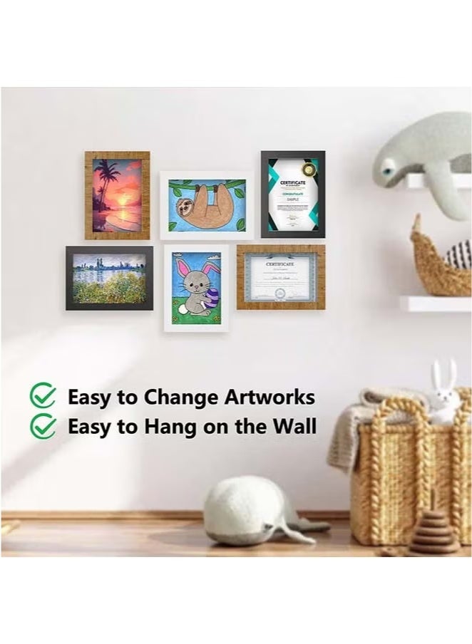 Sakulight إطار صور مكون من قطعة واحدة لرسومات الأطفال مقاس A4 لـ 150 صورة، إطار فني للأطفال بفتحة أمامية قابل للطي مقاس A4، مثالي لرسومات الأطفال والأعمال الفنية والمدرسة والأسرة (أبيض) - Image 5
