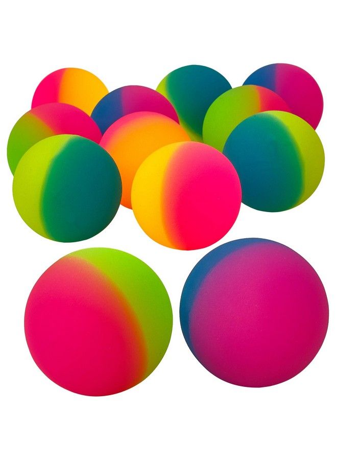 Bedwina Jumbo Super Bouncy Balls (Pack Of 12) 2.35 Inch Balls For Kids In Bright Assorted Multi Colors For Birthday Party Favors And Carnival Prizes In Bulk - Image 1